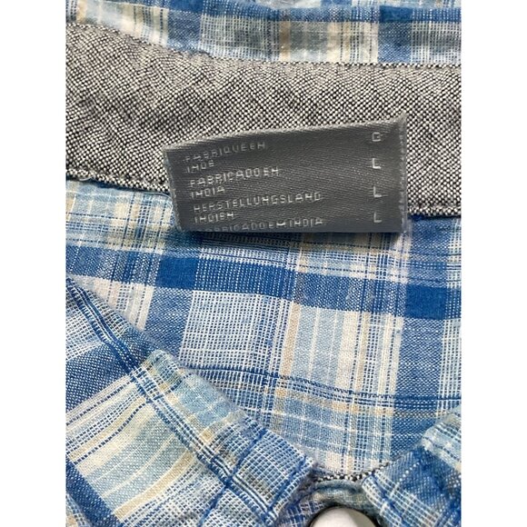 Columbia Mens Blue Plaid Short Sleeve Button-Up Shirt Size L 100% Cotton - Picture 4 of 9